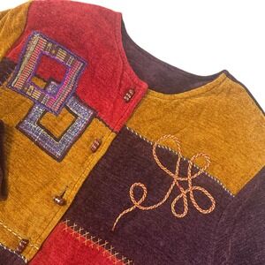 Daniel K Vintage Women's Tapestry 90s Boho Festival Jacket Blazer XL Embroidered